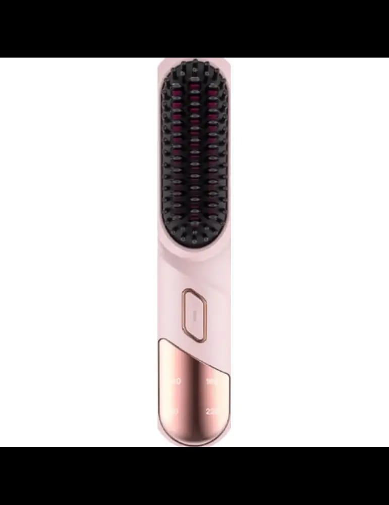 Mini Brosse Lissante Chauffante Sans Fil - Rose