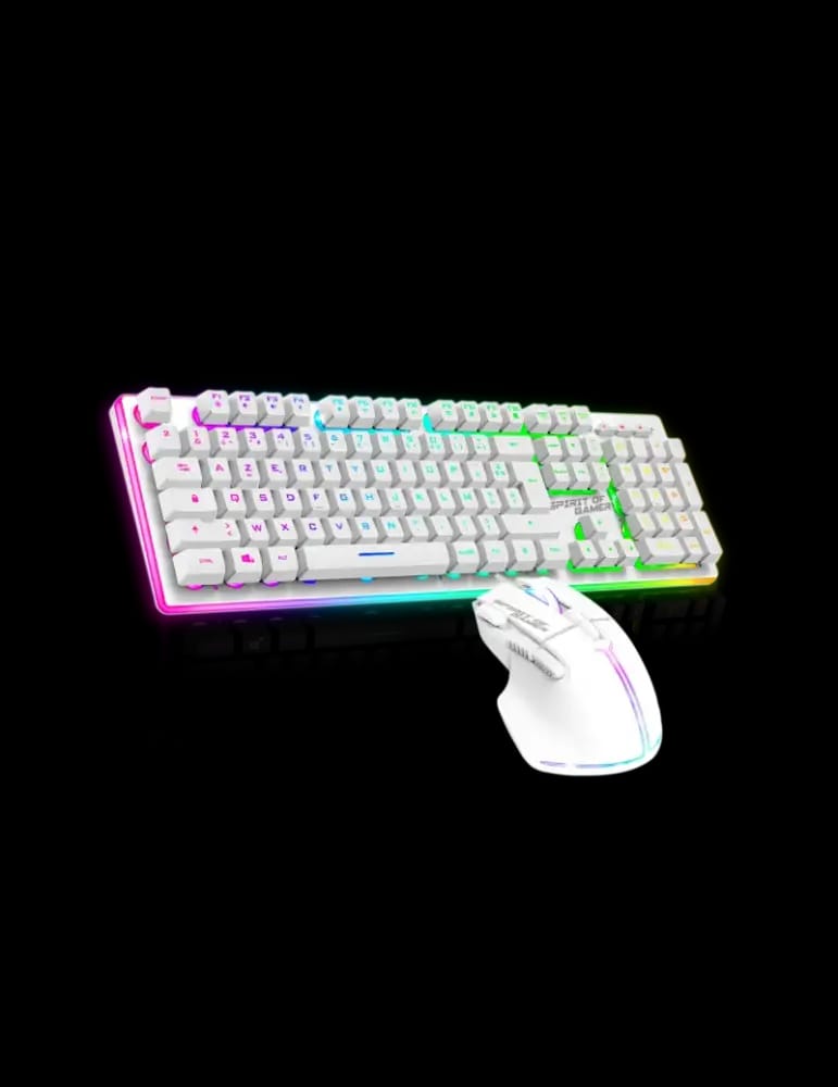Pack Clavier et Souris Gamer Filaire SPIRIT OF GAMER ULTIMATE 600 - Blanc