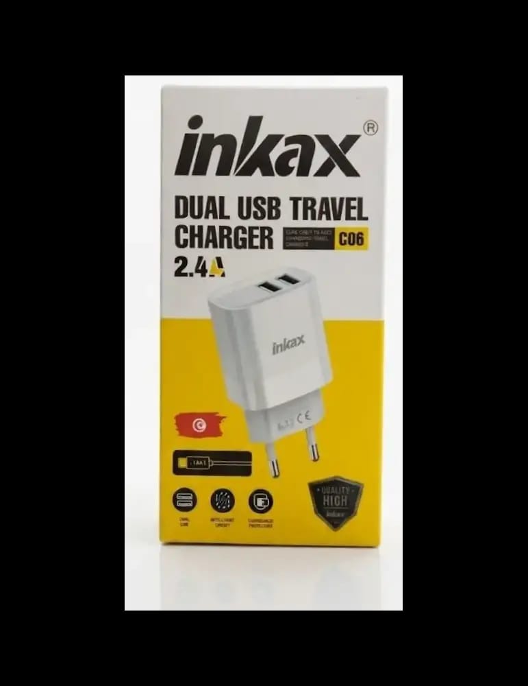 Chargeur C06 Double Port USB (2.4A) - Inkax