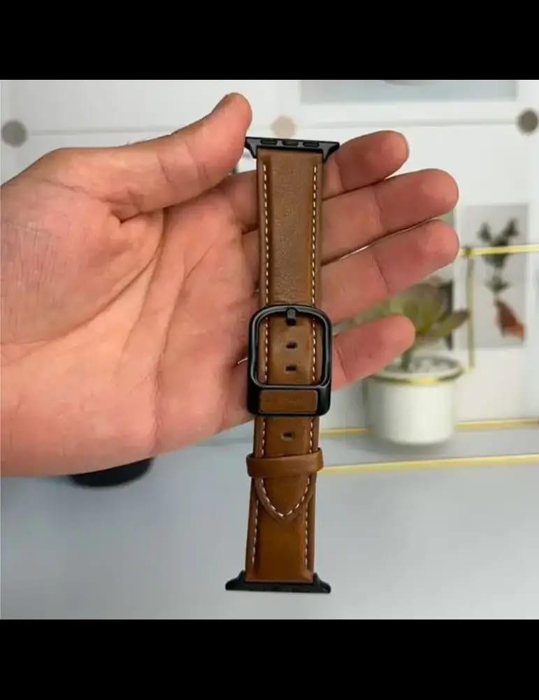 Ceinture En Cuir Pour Apple Watch - Marron