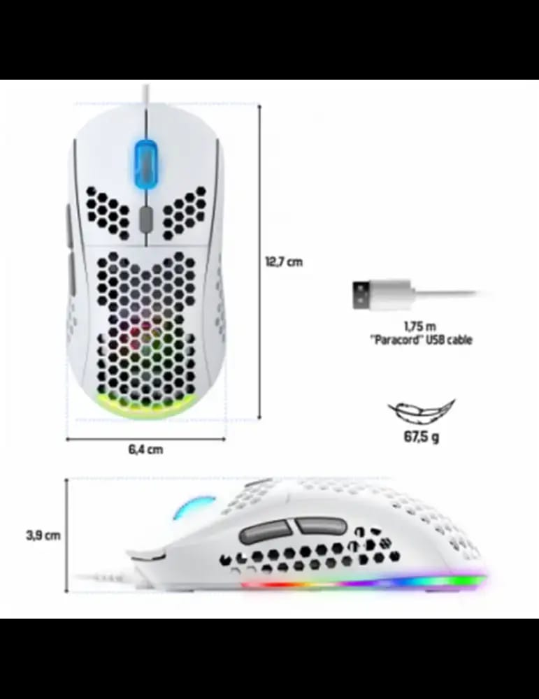 Souris Gaming Spirit Of Gamer PRO M4 RGB - Blanc