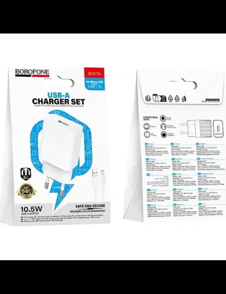 Adaptateur Secteur 10.5W BAS71A avec Câble Type-C – Borofone