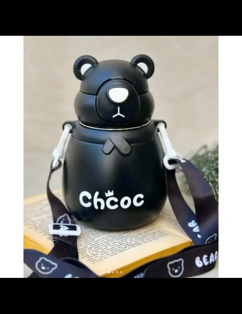 Gourde Thermos Enfant Isotherme Forme Ours avec Bandoulière - ChcocBear